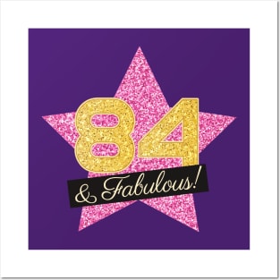 84th Birthday Gifts Women Fabulous - Pink Gold Posters and Art